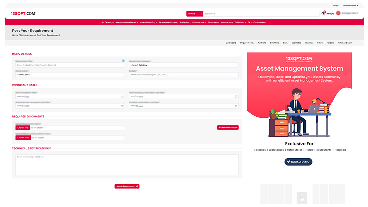 PPM Portal - Post Your Requirement